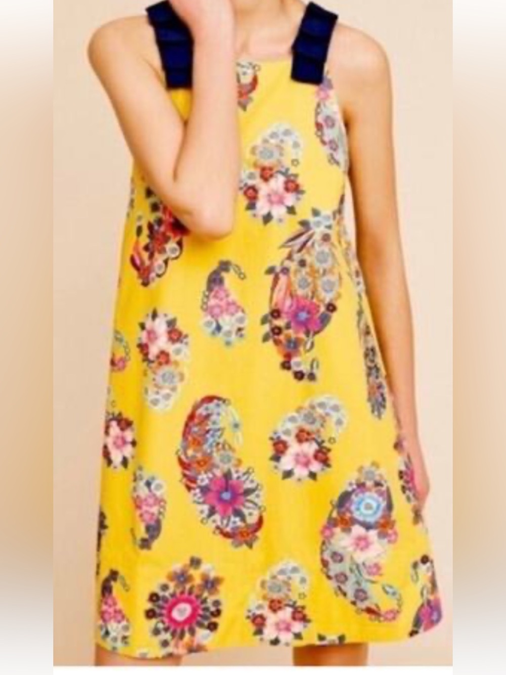 Anthropologie Maeve Yellow Sunniva Paisley Shift Dress